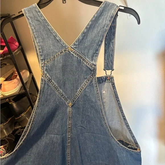Old Navy Classic Blue Denim Overalls Shorts - Picture 6 of 8